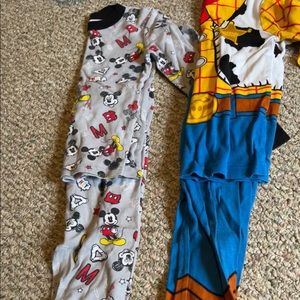 Boys pajamas. Disney and Cat and Jack size 7 and 6/7 and miscellaneous tops